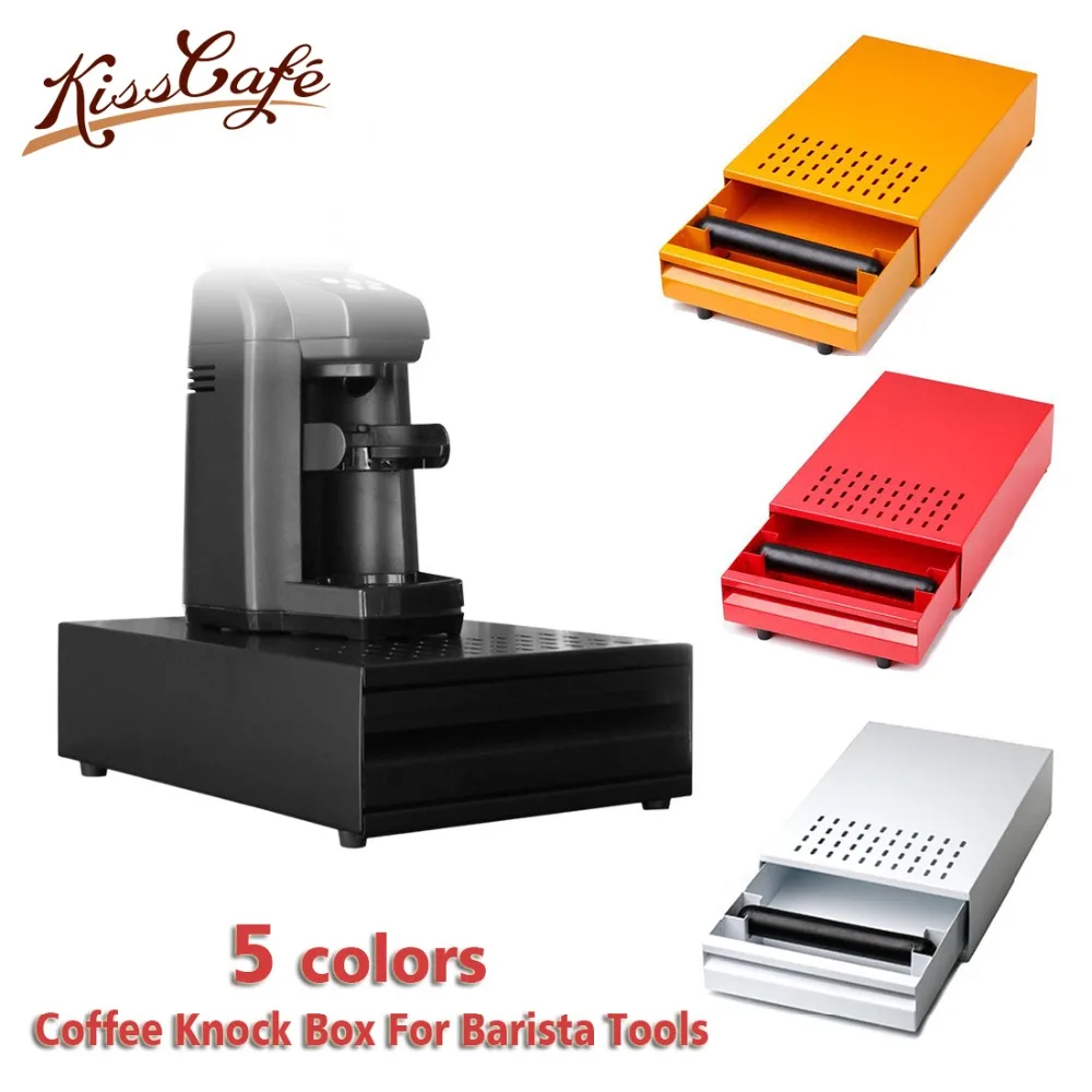

NEW Stainless Steel Espresso Coffee Knock Box With Drawer Coffee Slag isn't Splash Manual Coffee Grinder Coffee Accessories