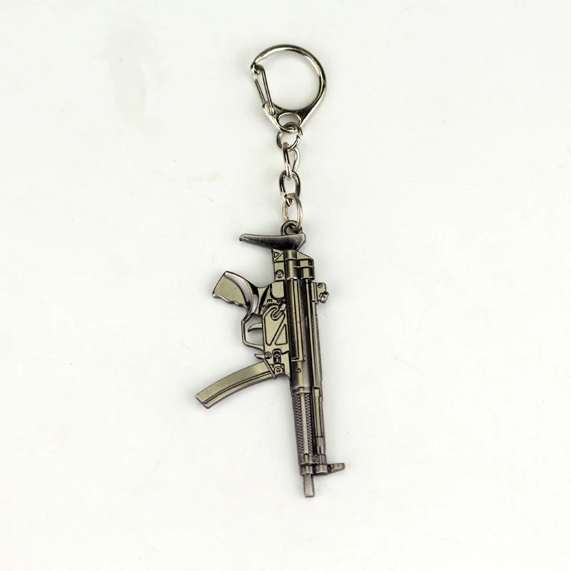 

Firearms Fashion CF Cool Classic Weapon MP5 Model Zinc Alloy Metal Pendant Keychain In Box