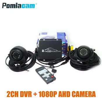 T781B новейший 2CH Мини Мобильный dvr + 1080 P AHD камеры мини автомобиль DVR Поддержка 128 ГБ/CVBS/AHD 2 Канала SD DVR с пультом дистанционного управления
