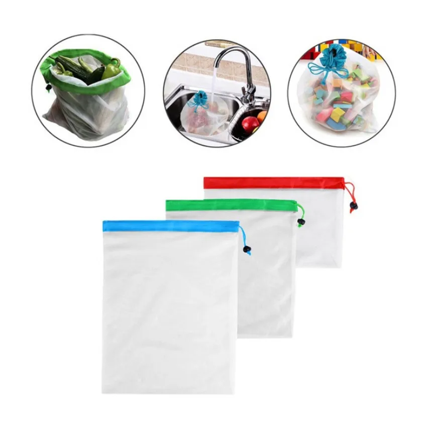 

12pcs Eco Friendly Vegetable fruit Mesh bag Reusable Shopping Bags Washable Grocery Shopping Storage Fruit Vegetable Toys bag
