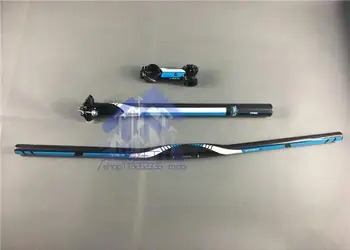 

G-HOUSE fast shipping 3K carbon fibre handlebar set mountain bicycle bike handlebar + seatpost + stem bike parts