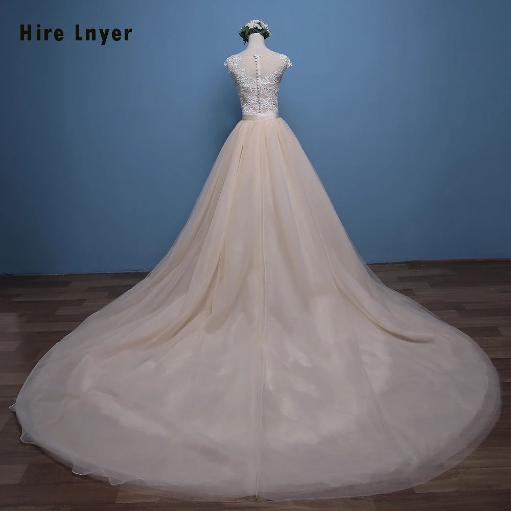 NAJOWPJG Casamento цвета слоновой кости аппликации легкий кремовый цвет Тюль See Through юбка покроя "Русалка" свадебное платье съемный Часовня Поезд