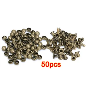 

WSFS Hot Sale 100 Sets Mushroom Fast Rivets Studs 6 mm Antique Brass