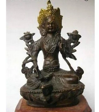 Bronce Antiguo Puro Elaborado Budismo Cobre Bodhisattva Estatua Buda Decorazione Di Rame Di Fabbrica Bronzo Ottone Puro