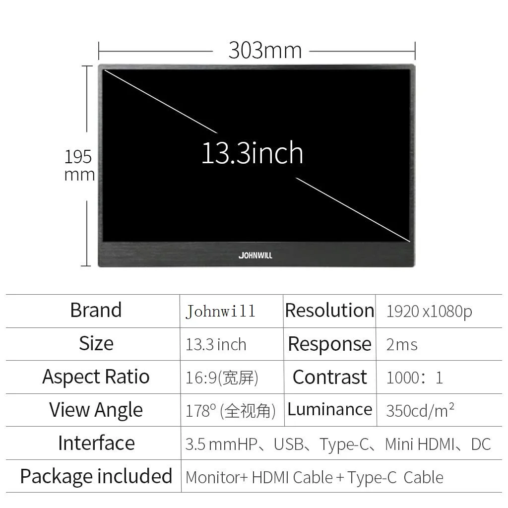 13 3 &quotтип c (USB C) порт 1080 P Портативный игровой монитор 1920x1080 ips планшетный компьютер