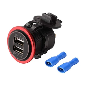 

Dual USB Socket Charger Power Adapter 12V-24V Usb Car Charger Cigarette Lighter Adapter Outlet Power For Motorcycle Auto Truck