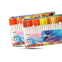 Двойные наконечники 100 цветов тонкая кисть маркер ручка на основе чернил Акварельная кисть эскизный карандаш маркер ручка для манги Рисование художественные принадлежности