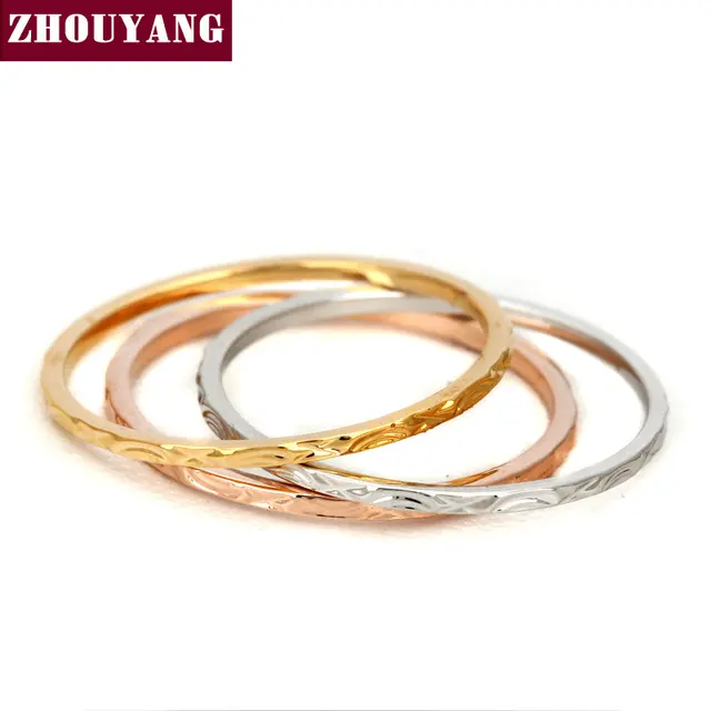 Top Quality ZYR029 Three Color Round Rose Gold Color Fashion Ring Austrian Cryst Top Quality ZYR029 Three Color Round Rose Gold Color Fashion Ring Austrian Cryst