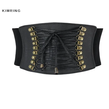 

Kimring Vintage Steampunk Corset Belt Retro Gothic Lace Up Underbust Corset Waist Belt Corset and Bustier Waist Cincher Corselet