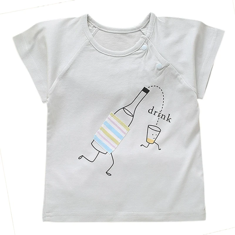 Лидер продаж, летняя повседневная футболка для маленьких мальчиков и девочек топы с короткими рукавами и принтом для маленьких детей Новая Одежда для новорожденных футболки, От 0 до 2 лет - Цвет: As Show