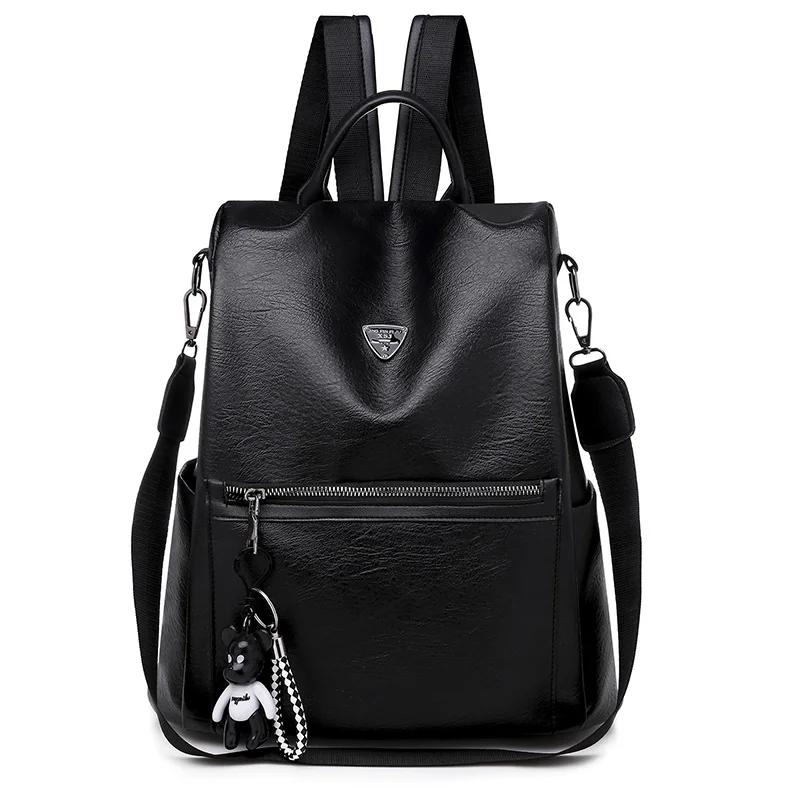 

2019 New Anti-theft PU Leather Backpack Women Waterproof School Bags for Teenage Girls High Quality Fashion Travel Tote Backpack