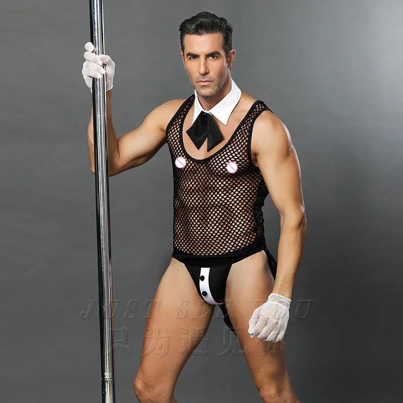 6619 горячая эротическая Мужская сексуальная одежда для официанта Косплей Костюм мужской горничной белье косплей костюмы для сексуальных мужчин