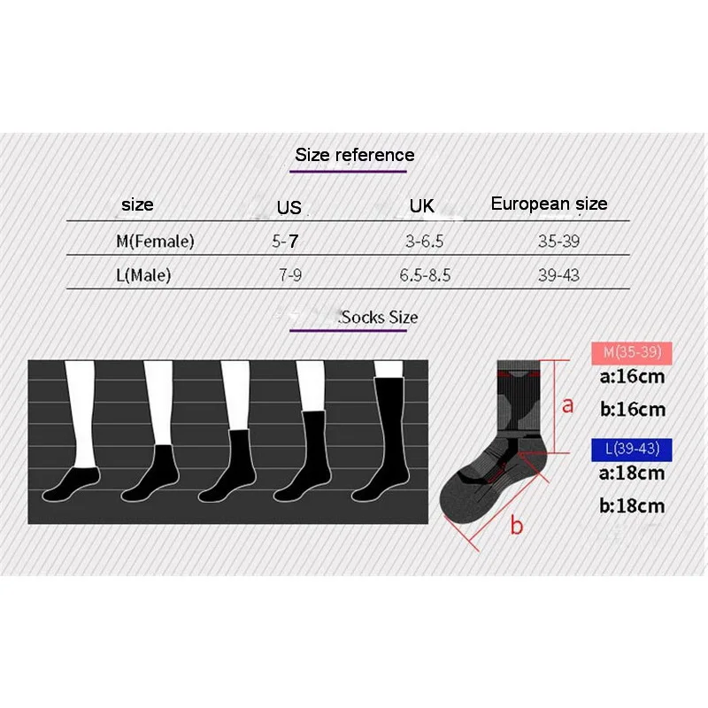 1 Pair Cotton Outdoor Mountaineering Hiking Sock Thicken Winter Keep Warm Sport Socks For Men Women Ski Fishing Gym wandelsokken thermal socks