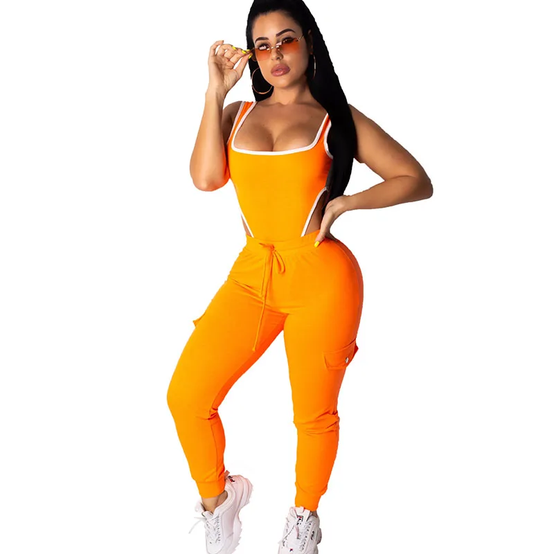 orange sweatsuit womens