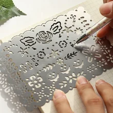 Металлические Модные полые цветочные линейки дизайнерские закладки 12*8,5 см DIY дневник поставки