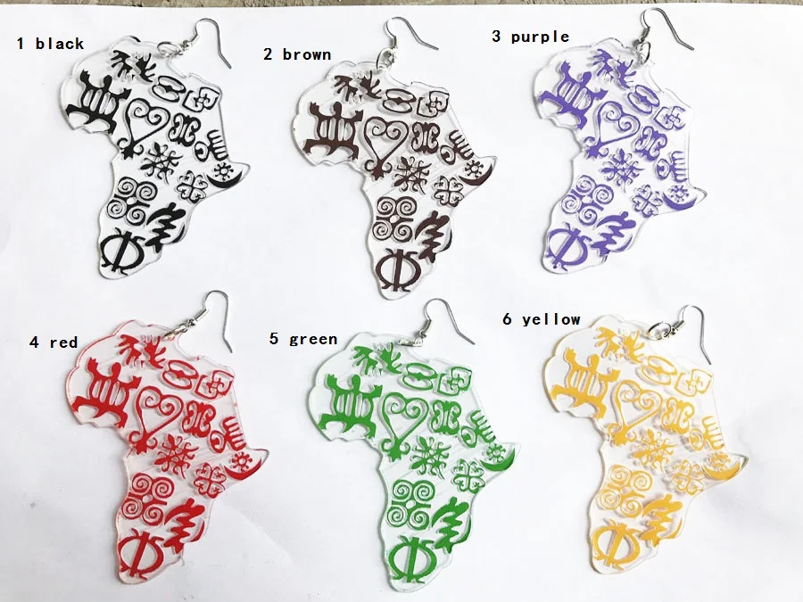 

1 pair 6 color African Acrylic earrings , gift wooden Jewelry K-085