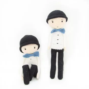 

armigurumi crochet rattle toys thinking boy model number koi07