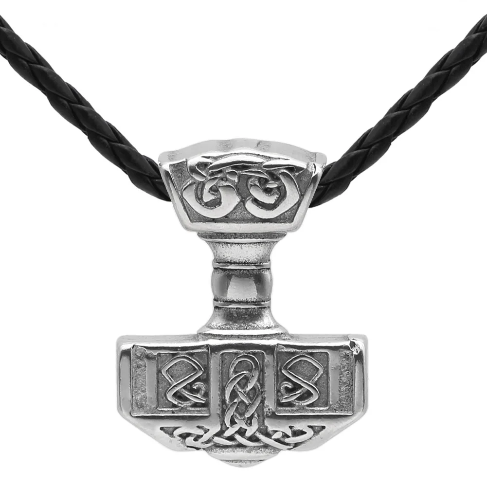 

Men 316L Stainless Steel Norse Viking Thor's Hammer MJOLNIR Pendant Necklace