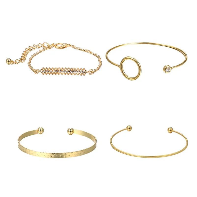 Simple design Women Geometric Stylish Multiple Layers Elegant Female Pendant Jewelry Alloy Bracelet Valentine's Day gift F14 (1)