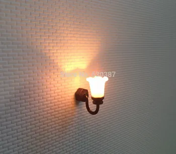 LYL036 5pcs Model Railway 1:87 Metal Lamppost Lamps Wall Lights OO HO Scale 6V New