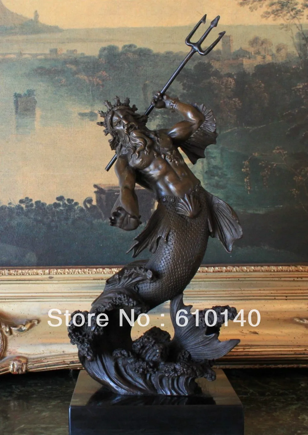 

Atlantis POSEIDON Neptune Sea Greek God Marine Diver Art Bronze Marble Statue