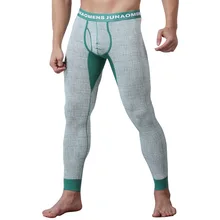 Мужские кальсоны теплые брюки клетчатое Термобелье леггинсы стиля кэжуал Hombre мужские зимние термобелье U Pouch длинное нижнее белье хлопок