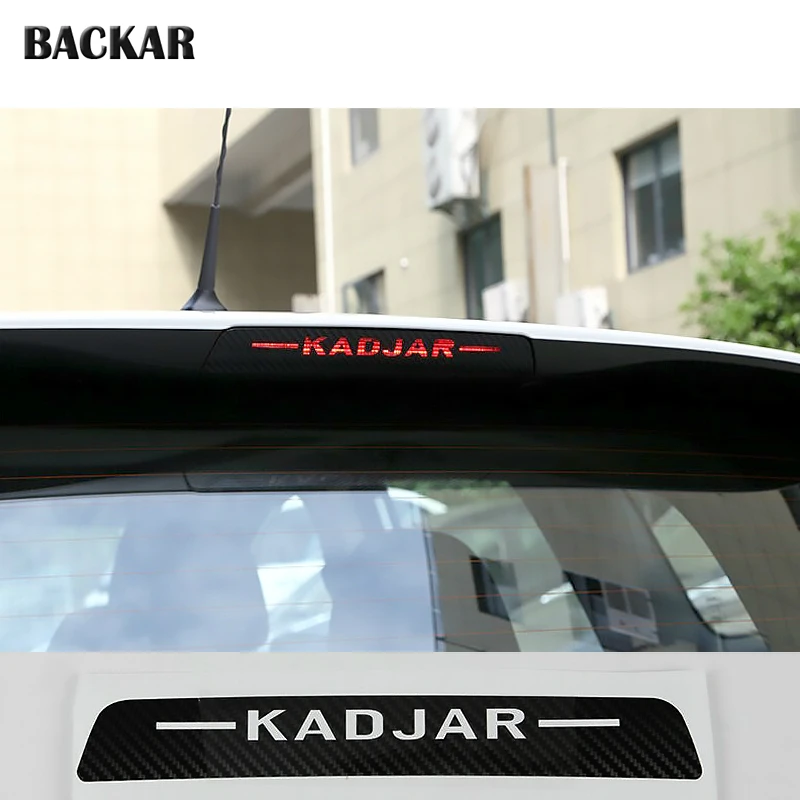 

Car-styling 3d Carbon Fiber Emblems Stickers For Renault kadjar 2015 2016 2017 2018 Auto High Stop Brake Light Lamps Accessories