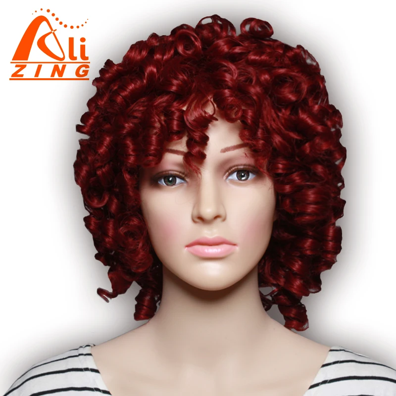 

Alizing Hair 12" Wig Cosplay Straight Synthetic Wigs For Women Black Women Long Gold Black 3 Color Wigs With Bangs
