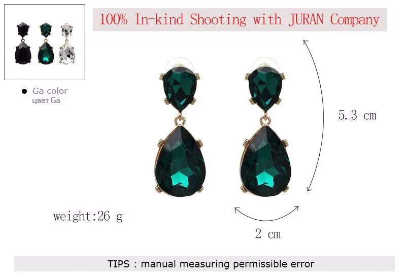 JURAN, роскошные изысканные серьги с кристаллами, 24 цвета, ювелирное изделие, модные женские серьги, свадебные серьги макси, серьги-капли для женщин