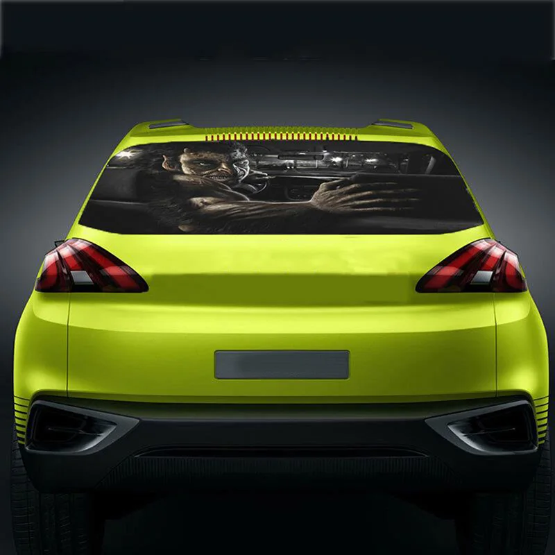 127cmx70cm Car 3D Horror Monsters Back Rear Windshield Decal Stickers Vinyl Film Car Rear Window Glass PVC Stickers Automobiles