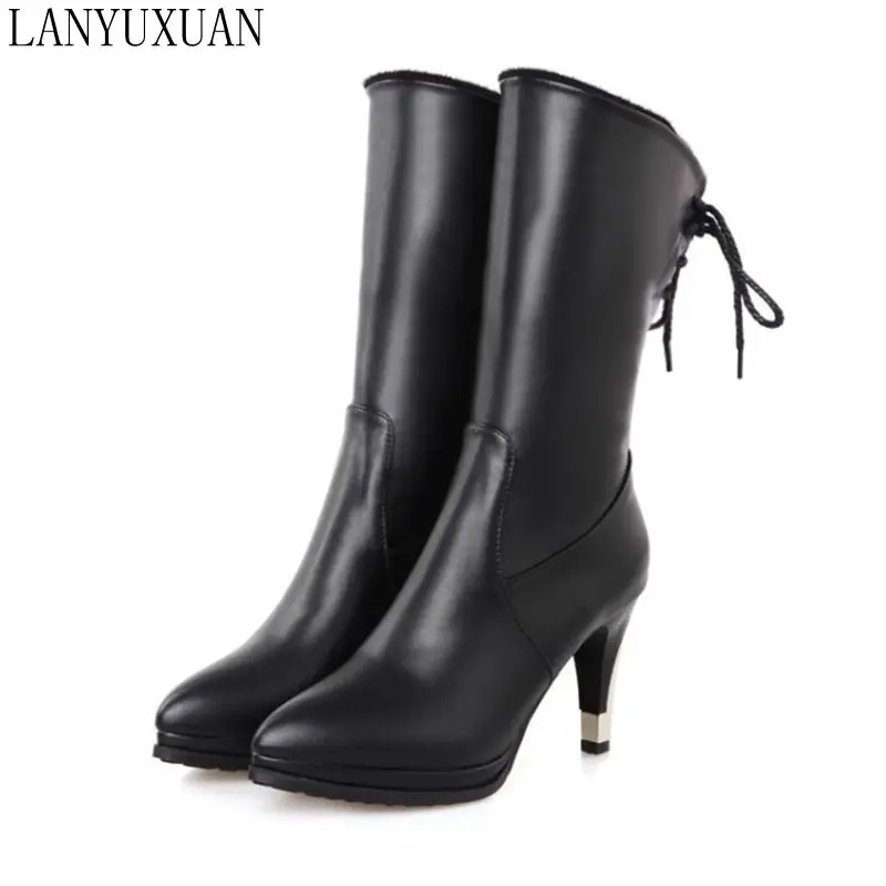 LANYUXUAN/ г. Большие размеры 28-52; botas mujer; зимние ботинки; Модные женские Ботинки Martin; Motocicleta Mulheres; Hq282