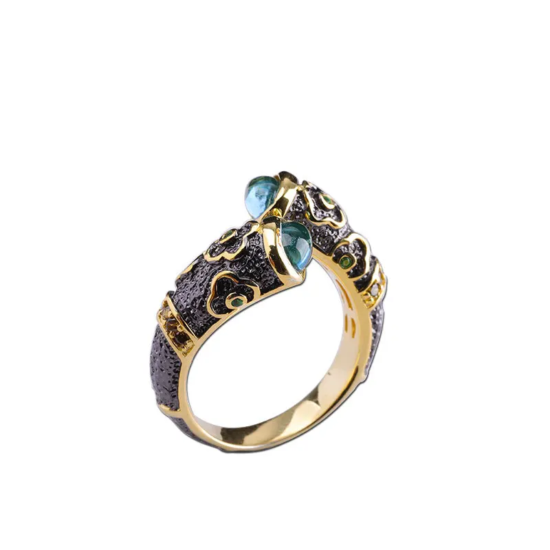 Женское кольцо из серебра 100% пробы с эмалью и топазом|ring for|rings for womenrings women silver |
