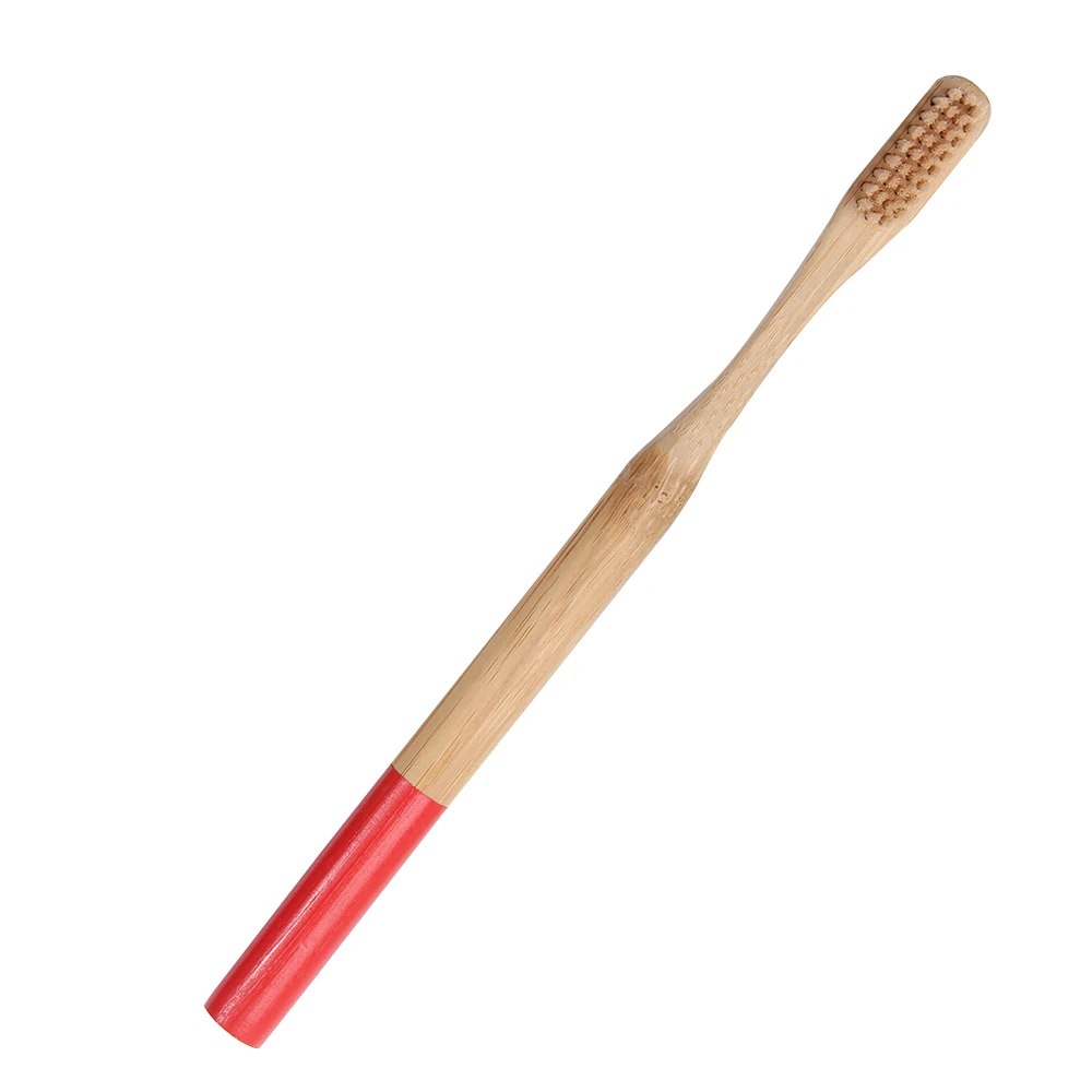NEW Adult Toothbrush Natural Bamboo Toothbrush Red Small Soft Head