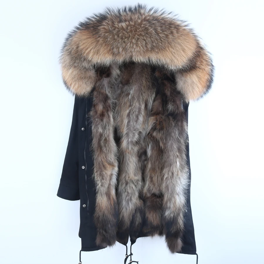 

Real Fur Parka Men Winter Jacket Real Raccoon Fur Hooded Coats Nature Raccoon Dog Lining Jacket Man Real Fur Coat