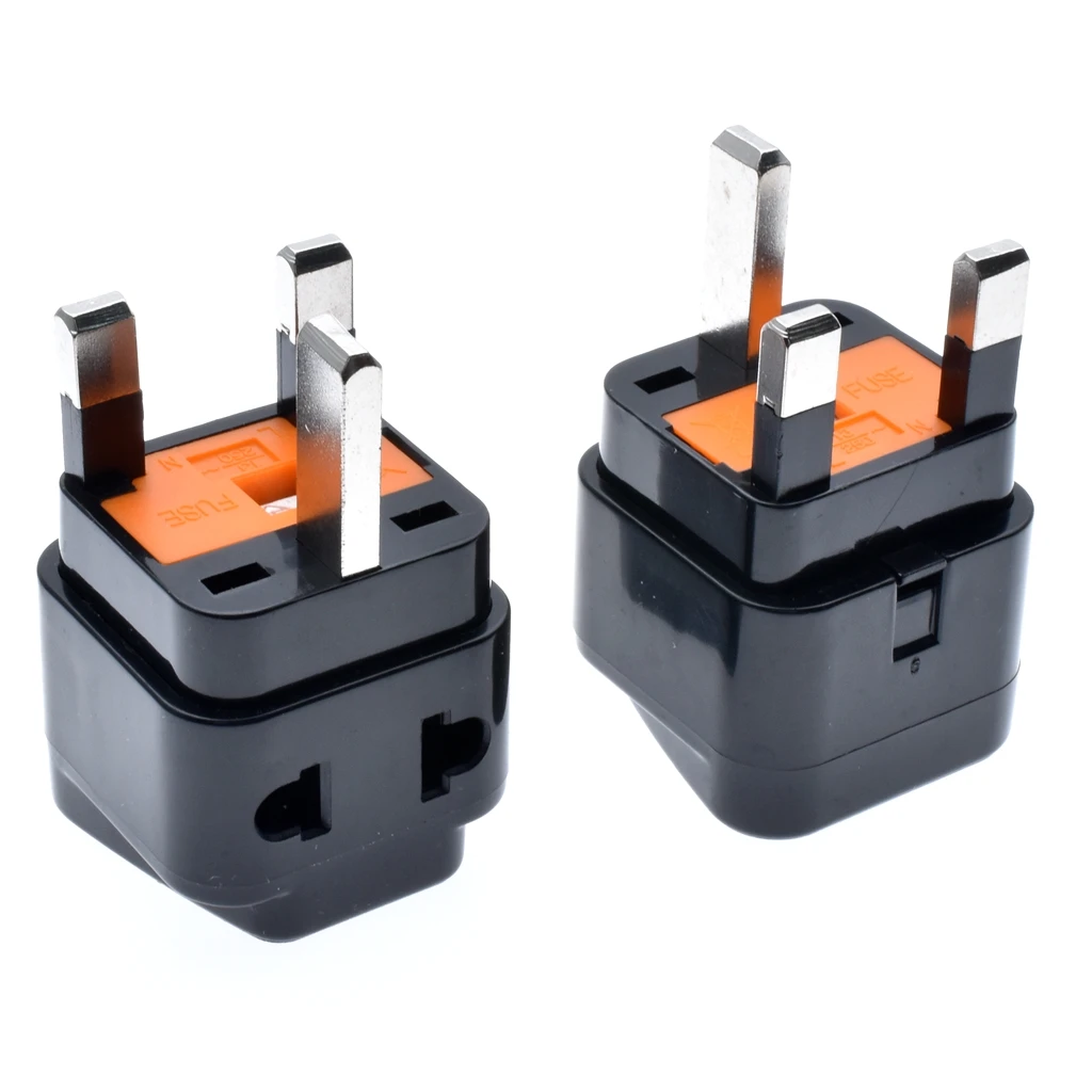 Multifunction black/white 13A 250V 3 pins CE certified ABS material connector AU EU US to UK travel plug adaptor wish fuse