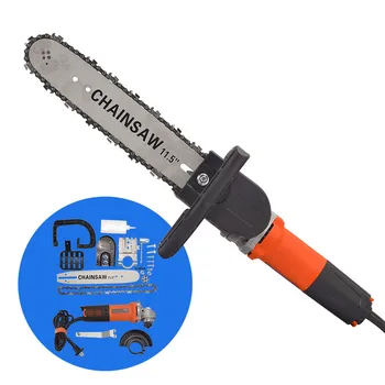 

220V 800W 11.5 Inch Chainsaw Bracket Changed Electric Angle Grinder Chain Saw Woodworking Cutting Power Tool Set