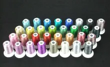 32 Mini Spools Metallic Machine Embroidery Thread Filament Ideal for Most Sewing Machines 500m*32 ,150d/2,Super Sheen