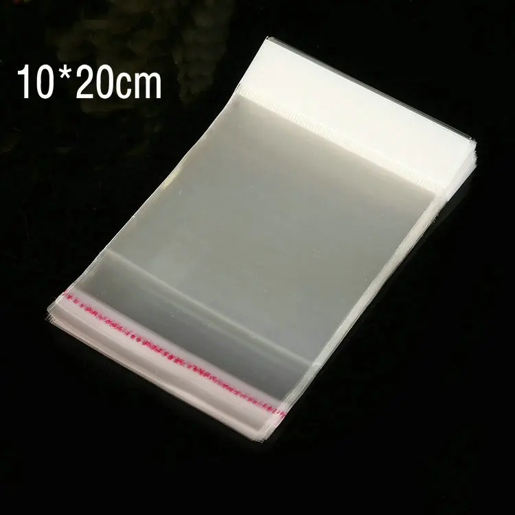 

200Pcs/Lot 10*20cm Clear Soft Plastic Storage OPP Poly Bag For Jewelry Crafts Small Gift Retail Package Pouch Wrapping Bag