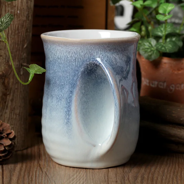 Handmade big handle mug Ceramic coffee milk tea cup creative gifts home