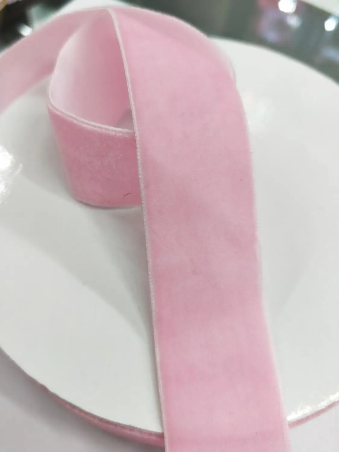 5 ярдов/партия(20 мм) широкая бархатная лента повязка на голову зажимы бант свадебные украшения выбрать цвета - Цвет: pink