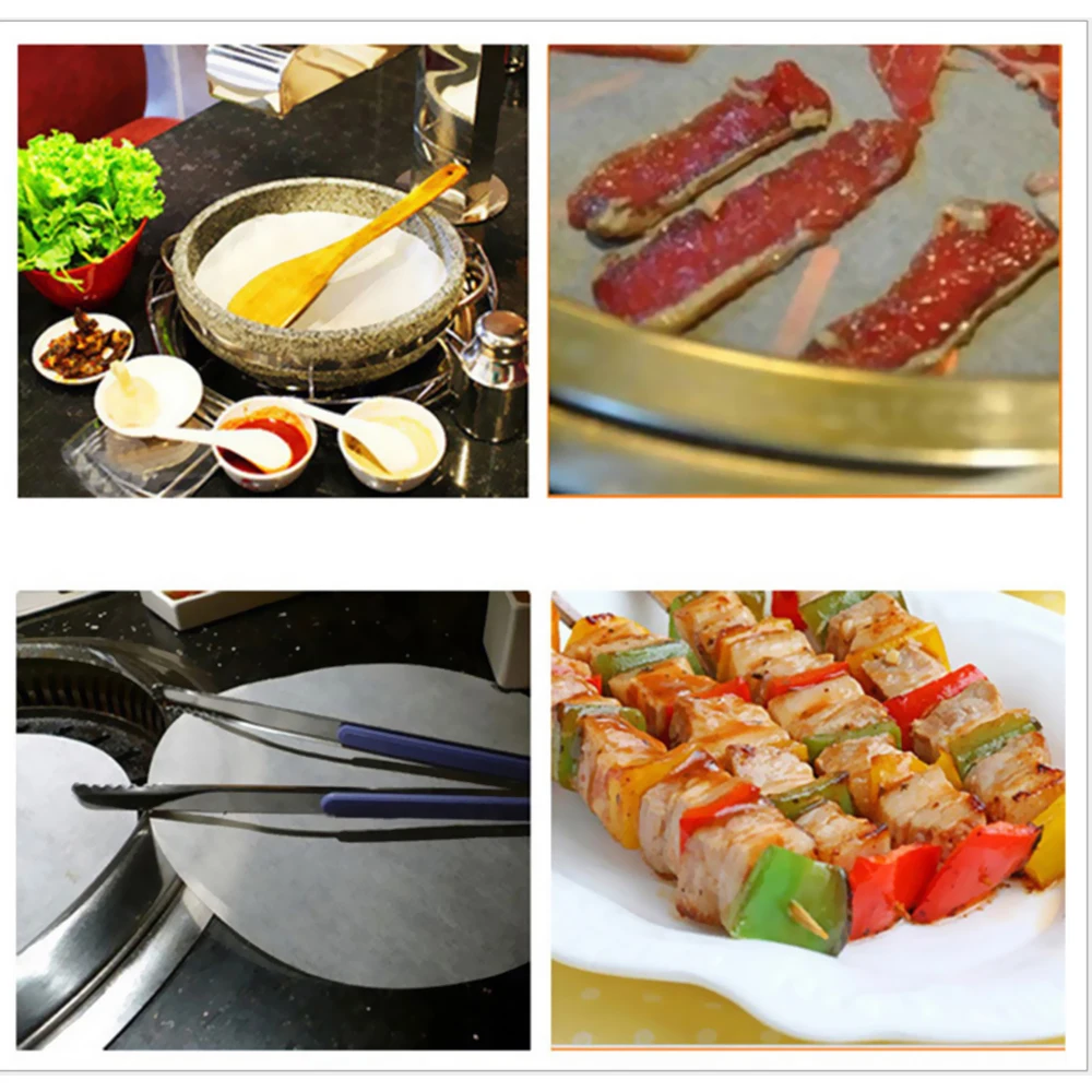 400 шт. круглые бумажные вкладыши для выпечки барбекю мясорубки пергамент бумага с