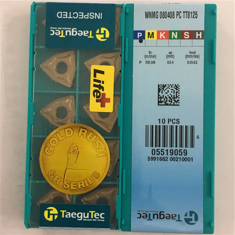 

WNMG080408-PC TT8125 original TAEGUTEC blade carbide insert turning tool 10pcs/lot free shipping