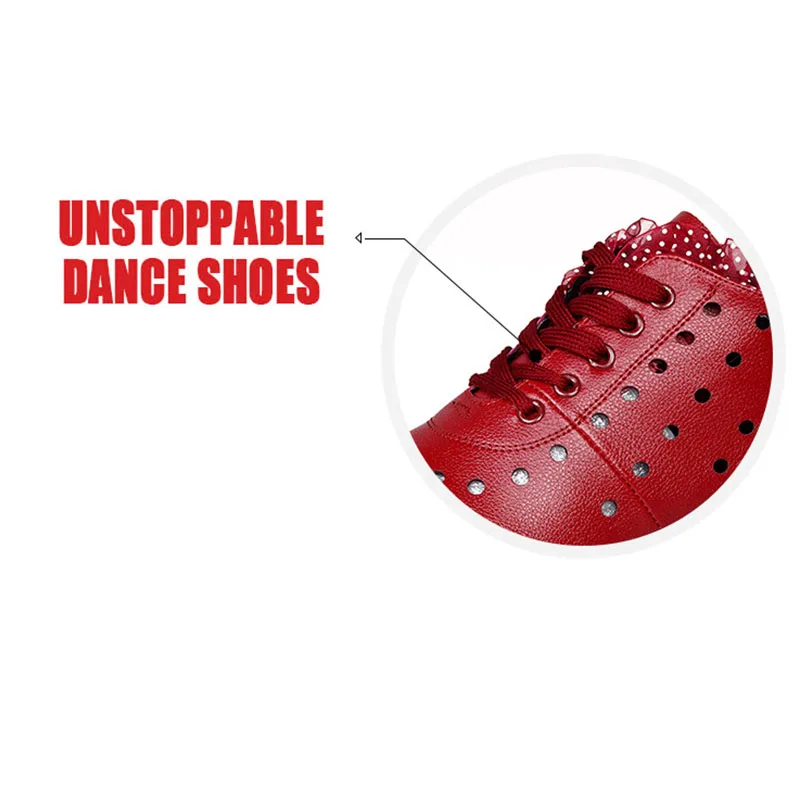 Black Red Women Sports Feature Modern Dance Sneakers Hollow Out Ballroom Tango Jazz Dance Shoes Sof