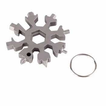 

18 In 1 Multi-Tool Stainless Steel Snow Shape Flat Cross Head Screwdriver Allen Key Spanner Key Chain Tool