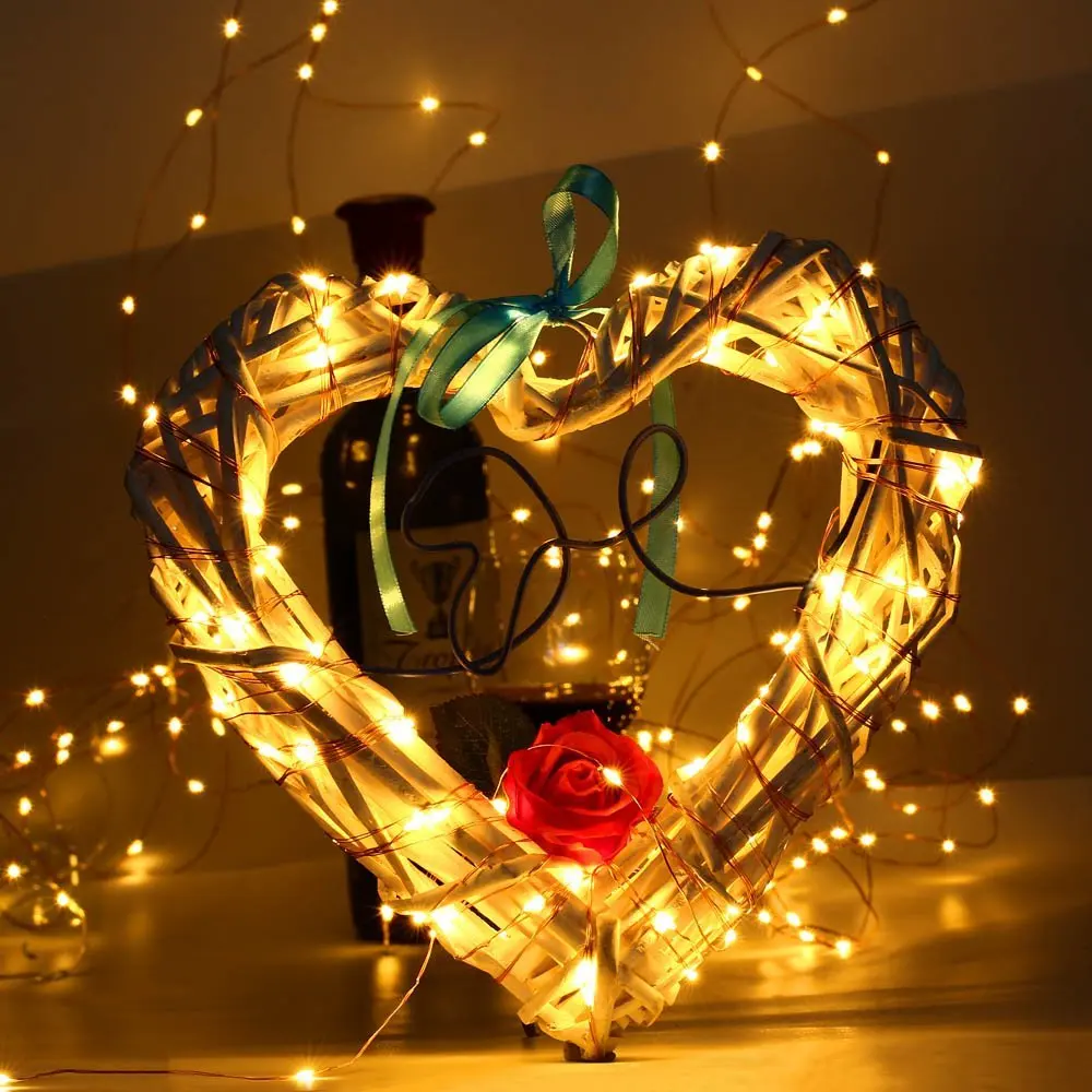 BEKCMTH 1 м 3 м 5 м светодиодный струнный светильник светодиодный медный провод Огни праздничного освещения сказочная Светодиодная лента для