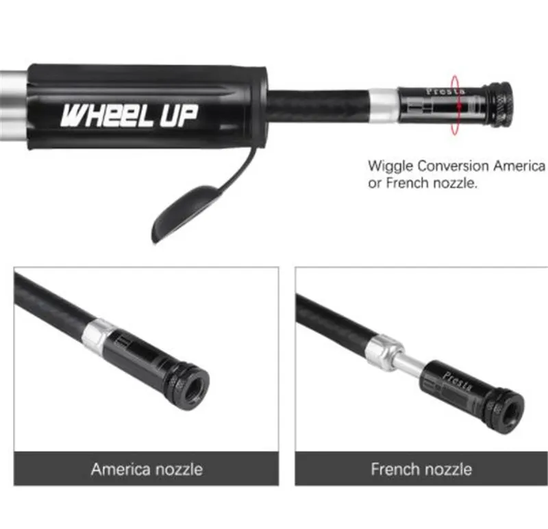WHEEL UP Bicycle Mini Hand Pump Aluminum Alloy Tire Inflator Bike Performance Tyre Pump Portable Cycling Pumps Bike Accessories WHEEL UP Bicycle Mini Hand Pump Aluminum Alloy Tire Inflator Bike Performance Tyre Pump Portable Cycling Pumps Bike Accessories