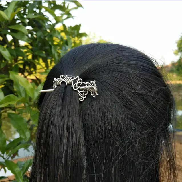 1pcs Nordic Viking Dragon Hair Sticks Celtics Knotwork Hairpin