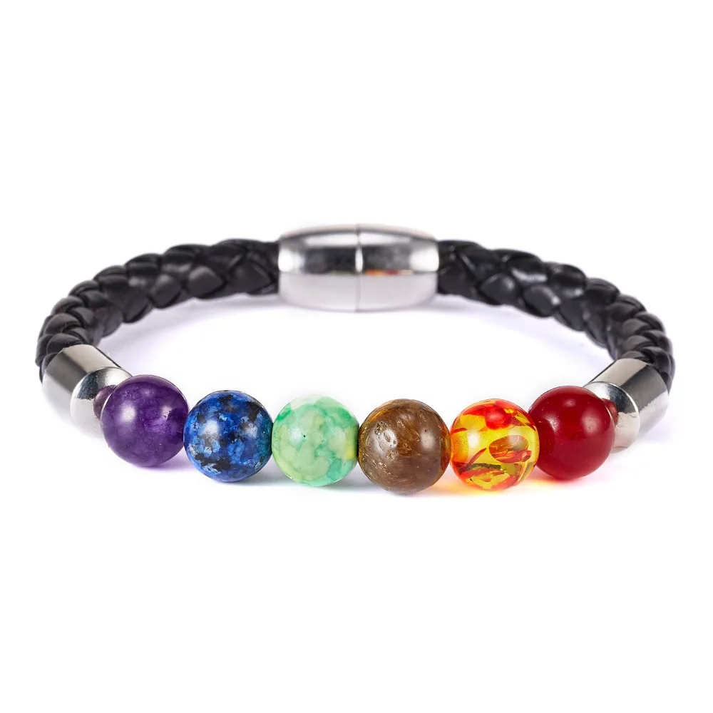 

2017 Newst 7 Chakra Bracelet Men Black Lava Healing Balance Beads Reiki Buddha Prayer Natural Stone Yoga Bracelet For Women