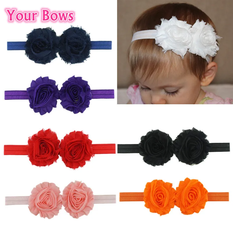 

Your Bows 2PCS/Lot Kids Headband Newborn Elastic Hair Band Solid Color Girl Childrent Kids Hairband Hair Accessories