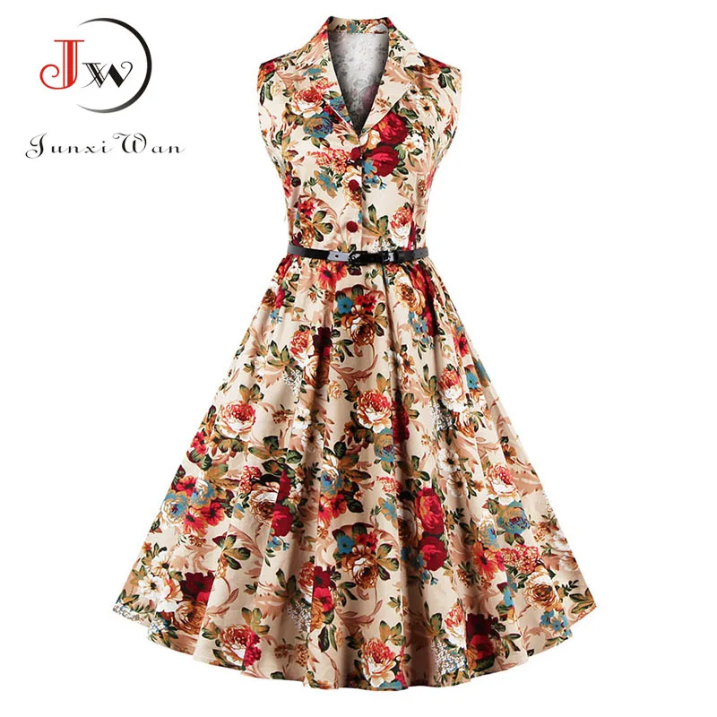Продажа S 4XL лето для женщин Ретро платье Одри Хепберн цветочный 50 S 60 Винтаж Пышное Платье Rockabill Платья для вечеринок женские Vestidos WQ0983